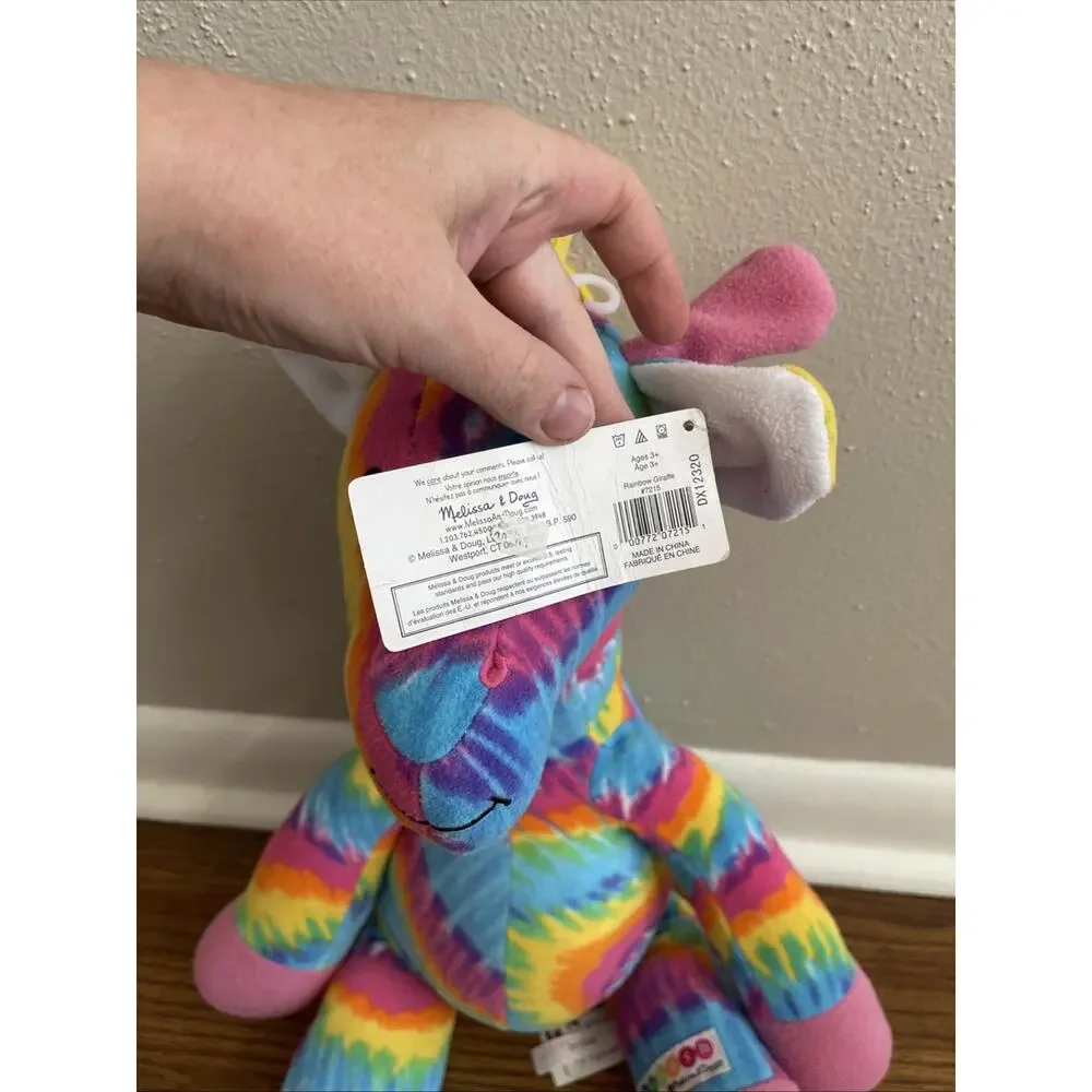Melissa & Doug Beeposh Rainbow Giraffe Plush Tie-Dye Large W Tags 21”